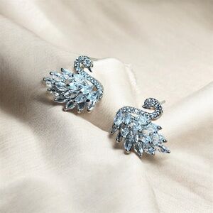 Elegant Silver Swan Earrings